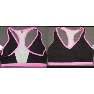 Vintage Fruit Of The Loom Women's Size 40 Sport Bra Black Pink Gray